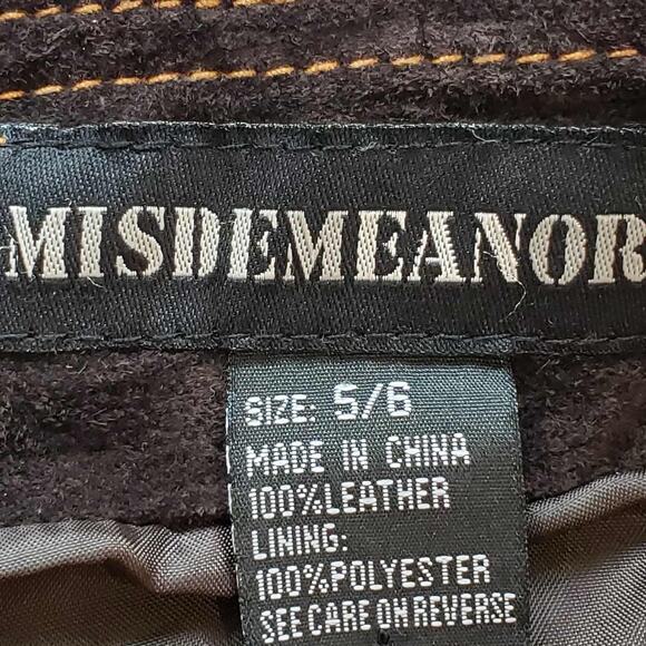 Misdemeanor Vtg Pants Leather Patchwork Low Rise Flare 90s Janet Jackson Y2K - Picture 6 of 12